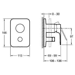 Смеситель Jacob Delafon Aleo+ для ванны с душем E98718-CP